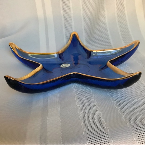 Starfish Blue Glass Dish Set of 2 - Picture 8 of 12